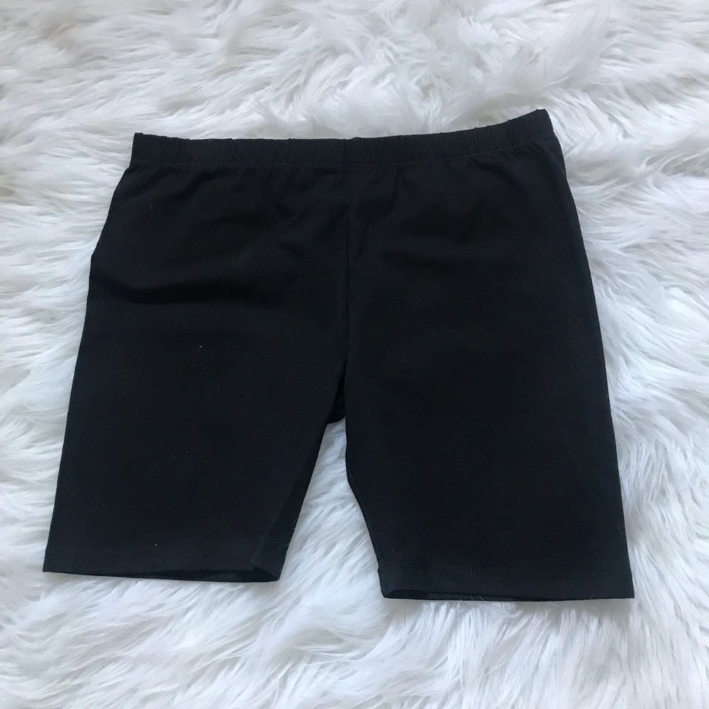 Cotton black stretchy biker shorts. NWOT.